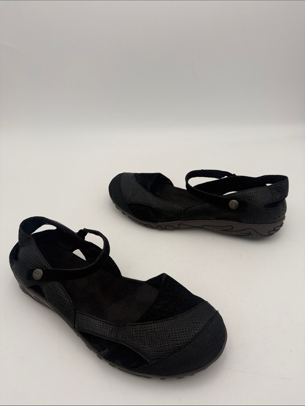 Teva Women Black Casual Strap hiking Flat sandals outdoor camp 10 leather suede